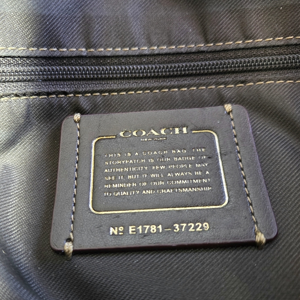Coach 'Taylor Tote' in Signature Jacquard  Tan & Brown with Gold Hardware - Picture 14 of 15